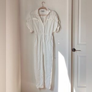 Young Fabulous & Broke White Tencel Short Sleeve Utility Jumpsuit Women's XS